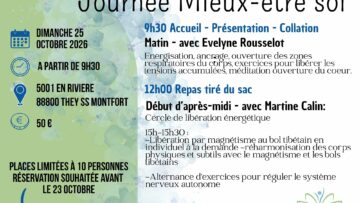Prenez soin de vous  le dimanche 25 octobre à 9h30 à 5 mn de VITTEL